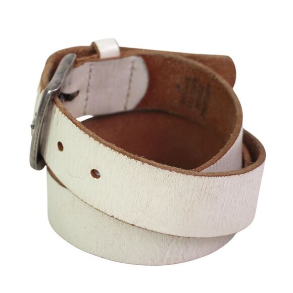 Mexico OFF WHITE GENUINE LEATHER 1 3/8"Wd CASUAL DRESS MEN'S BELT Sz 38 (Z3 - Picture 3 of 11